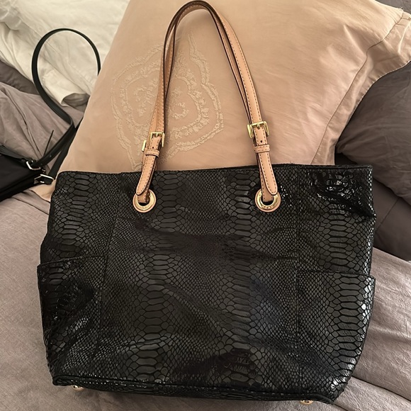 Michael Kors Black Python Tote - Picture 2 of 7